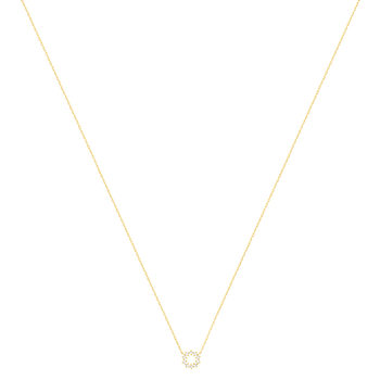 Collier or 375 jaune 10 zirconias 45 cm