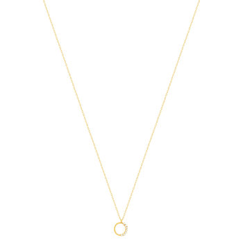 Collier or 375 jaune 7 zirconias 45 cm