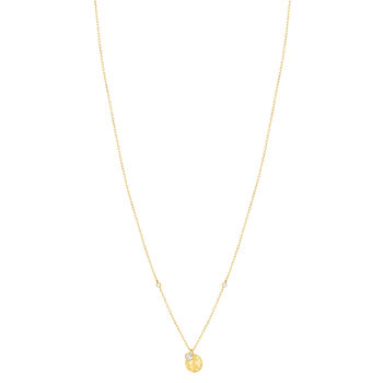 Gouden collier 375 gele zirkonia's 43cm