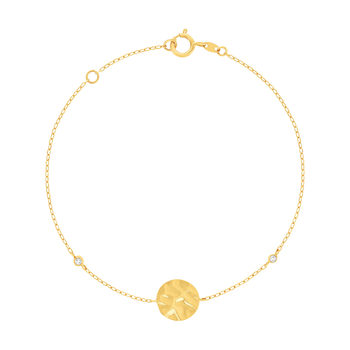 Bracelet or 375 jaune zirconias 18 cm