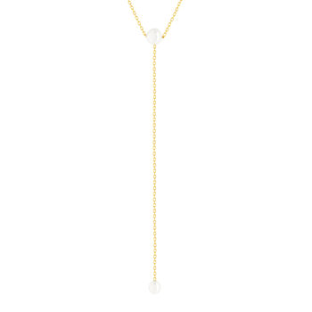 Collier or 375 jaune 2 perles de culture de Chine 43cm