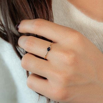 Bague or 375 jaune saphir et diamants
