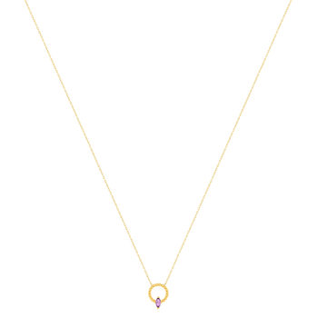 Collier or 375 jaune améthyste 45cm
