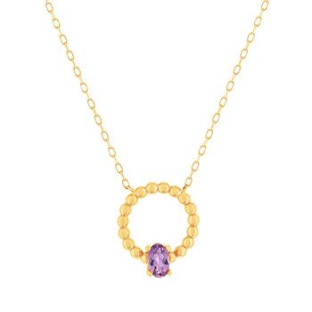 Collier or 375 jaune améthyste 45 cm