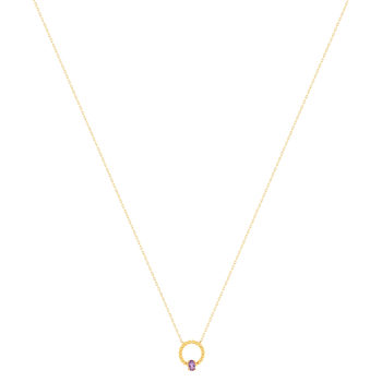 Collier or 375 jaune améthyste 45 cm