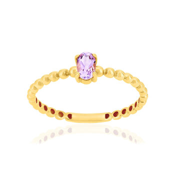 Bague or 375 jaune améthyste