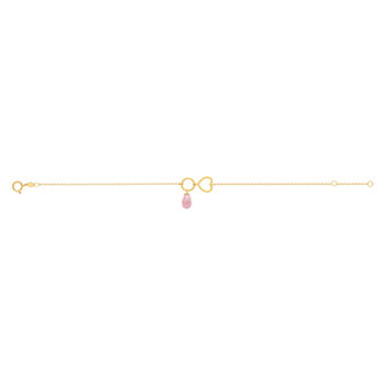 Bracelet or 375 jaune infini et zirconia rose