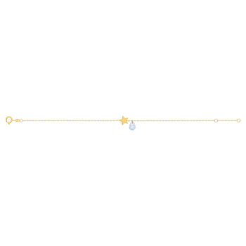 Bracelet or 375 jaune étoile et zirconia bleu