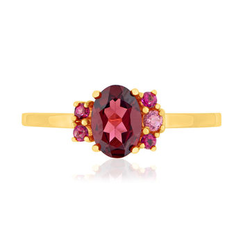 Bague or 375 jaune pierres fines
