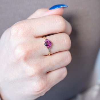 Bague or 375 jaune pierres fines