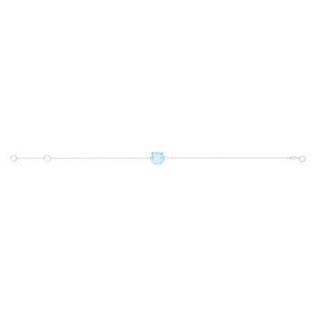 Bracelet or 375 blanc topaze bleue 18 cm