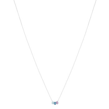 Collier or 375 blanc pierres fines 43 cm