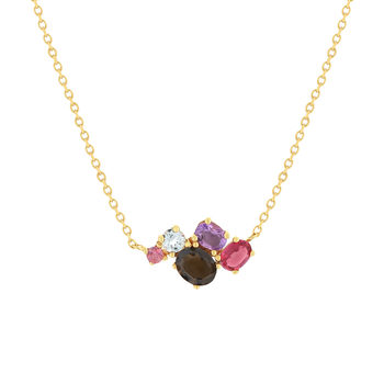 Collier or 375 jaune pierres fines 45 cm