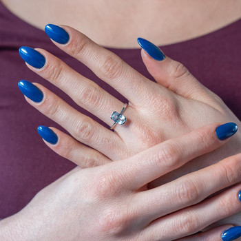 Bague or 375 blanc aigue marine