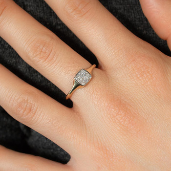 Bague or 375 2 tons diamants