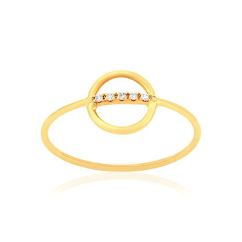 Bague or 375 jaune diamants