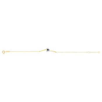 Bracelet or 375 jaune coeur saphirs et diamants 18cm