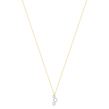 Collier or 375 2 tons ronds diamants 45cm