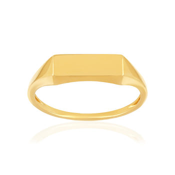 Chevalière or 375 jaune rectangle