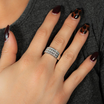 Bague or 375 blanc diamants