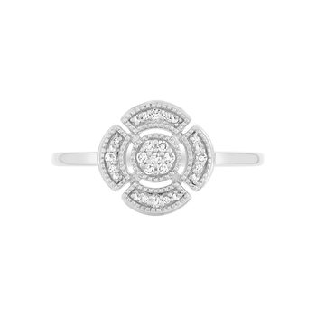 Bague or 375 blanc diamants