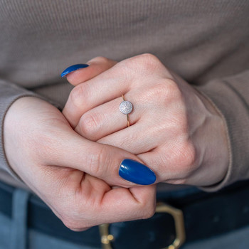 Bague or 375 2 tons diamants