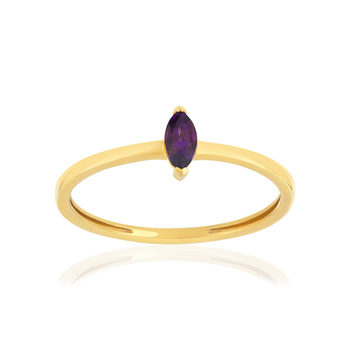 Bague or 375 jaune améthyste