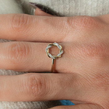 Bague or 375 2 tons diamants