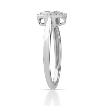 Bague or 375 blanc diamants