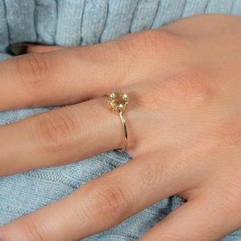 Bague or 375 jaune quartz