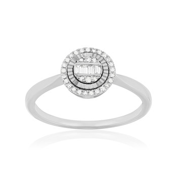 Bague or 375 blanc diamants