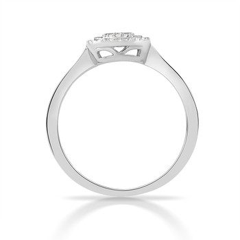 Bague or 375 blanc diamants