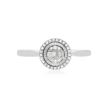 Bague or 375 blanc diamants
