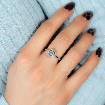 Bague or 375 blanc diamants