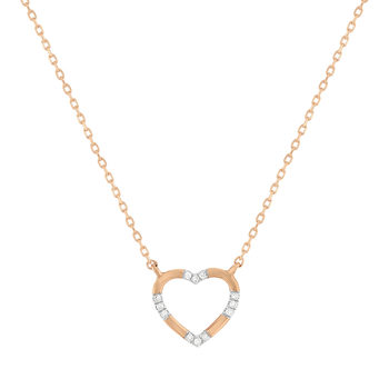 Collier or 375 rose diamants 42 cm