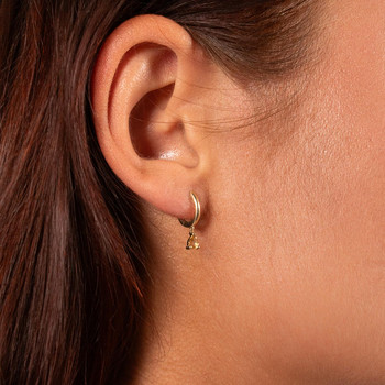 Créoles or 375 jaune quartz jaunes