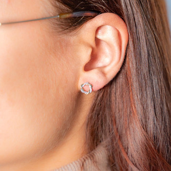 Boucles d'oreilles or 375 2 tons diamants