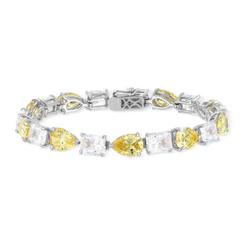 925 silver bracelet with yellow and white zirconias