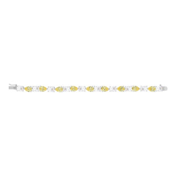 925 silver bracelet with yellow and white zirconias