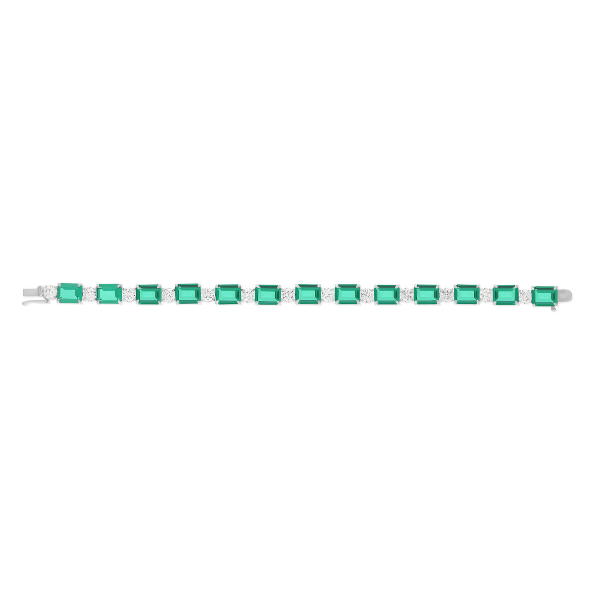 Bracelet argent 925 cristal vert et zirconias - vue 2