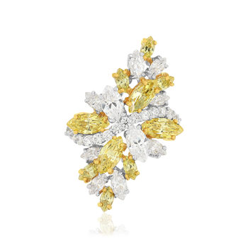 Bague argent 925 zirconias jaune et blanc
