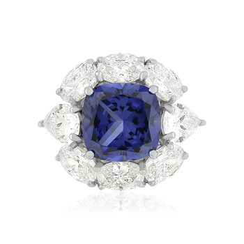 Bague argent 925 cristal bleu et zirconias