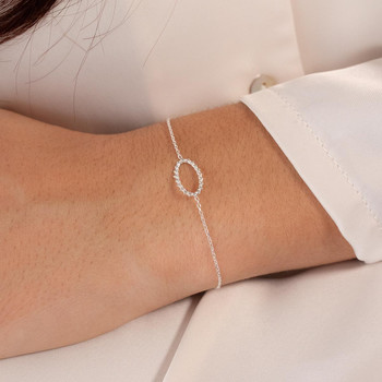 Bracelet argent 925 motif ovale