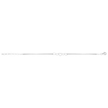 Bracelet argent 925 motifs coeurs