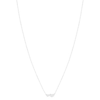 Collier argent 925 motif coeurs 45 cm