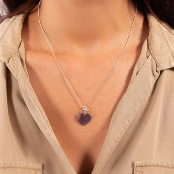 Collier argent 925 coeur 50cm