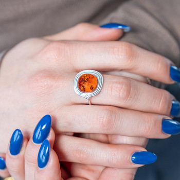 Bague argent 925 ambre