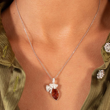 Pendentif argent 925 ambre