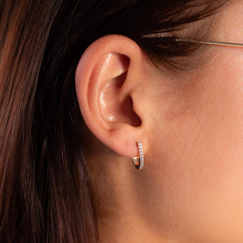 Boucles d'oreilles plaqué or jaune et zirconias