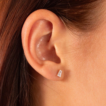 Boucles d'oreilles plaqué or jaune et zirconias